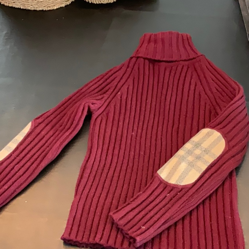 Women's Burgundy Sweater with Elbow Patches